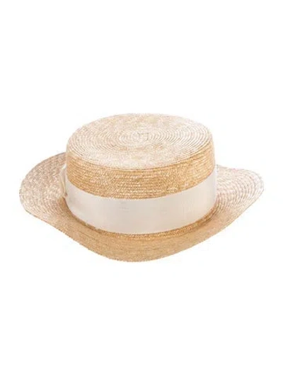 Pre-owned Gucci Straw Bucket Hat In Neutral