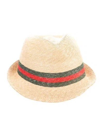 Pre-owned Gucci Straw Bucket Hat In Neutral