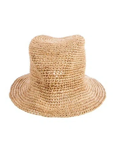 Pre-owned Gucci Straw Bucket Hat In Neutrals