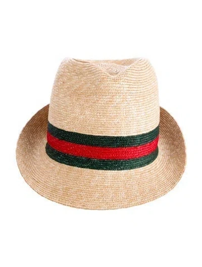 Pre-owned Gucci Straw Hat In Neutral