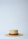Gucci Raffia Hat Leather Strap In Beige