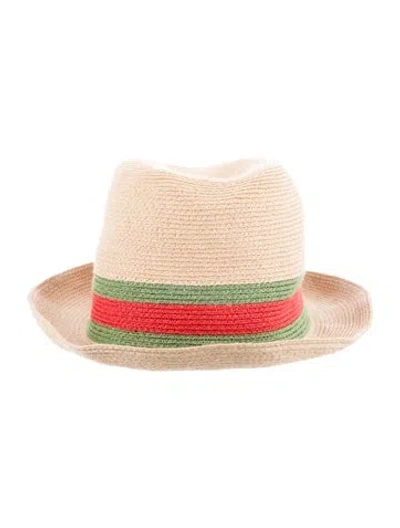 Pre-owned Gucci Straw Sun Hat In Neutrals