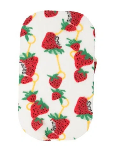 Pre-owned Gucci Strawberry Patterned Tights In Neutrals/red