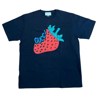 Pre-owned Gucci Strawberry Tee In Black