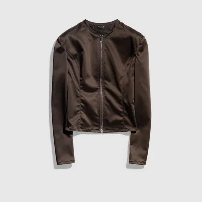 Gucci Stretch Acetate Duchesse Jacket In Brown