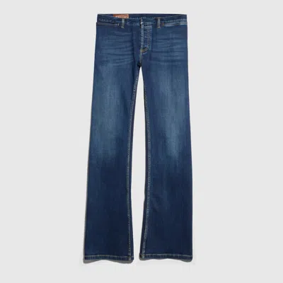 Gucci Stretch Denim Jeans Faded Five Pocket Design In Multi