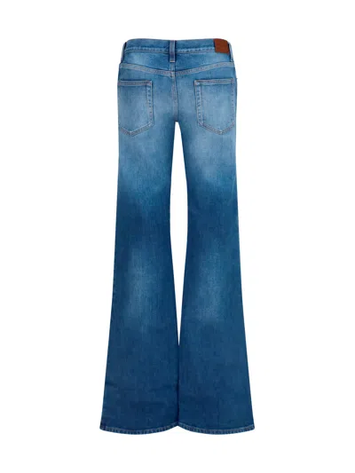 Gucci Stretch Cotton Horsebit Jeans In Blue