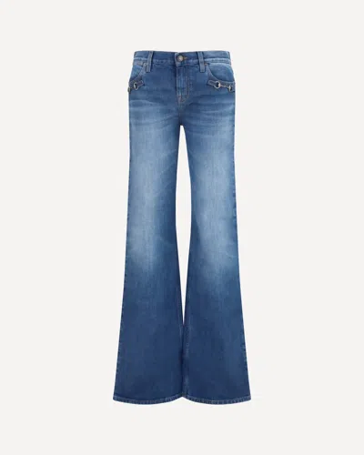 Gucci Stretch Cotton Jeans With Horsebit In Blue