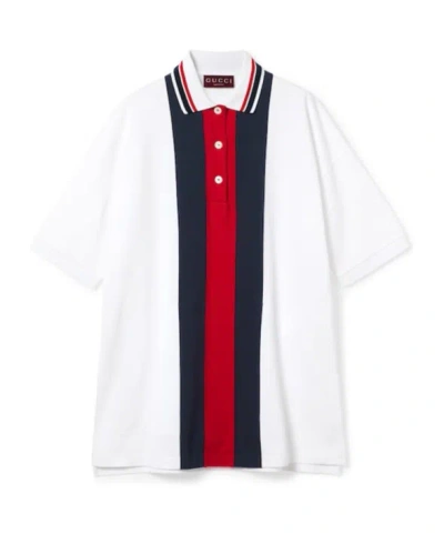 Gucci Stretch Cotton Lapel T-shirt In White