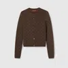 Gucci Stretch Gg Viscose Jacquard Cardigan In Brown