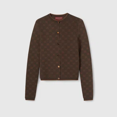 Gucci Stretch Gg Viscose Jacquard Cardigan