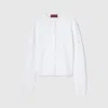 Gucci Stretch Gg Viscose Jacquard Cardigan In White