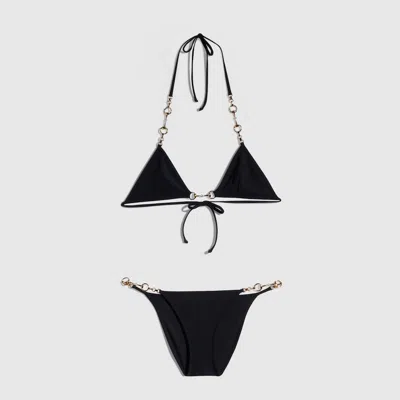 Gucci Stretch Jersey Bikini With Horsebit In Black