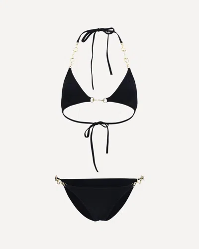 Gucci Stretch Jersey Bikini With Horsebit In Black