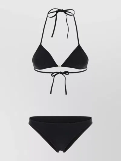 Gucci Minimal Triangle Bikini With Adjustable Tie-back In Black