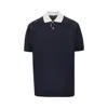 Gucci Contrast Collar Polo Shirt T-shirt Blue In Blue