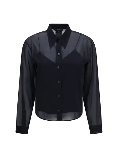 Gucci Stretch Silk Chiffon Blouse In Black