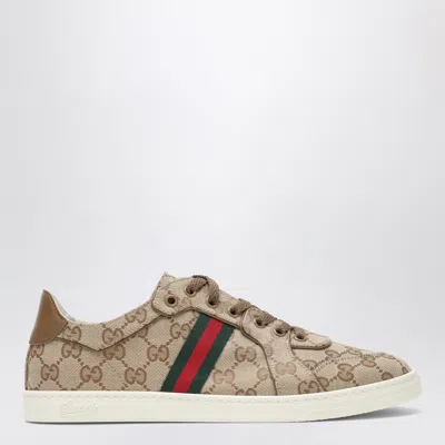 Gucci Stretch Sneakers In Gg Canvas In Brown