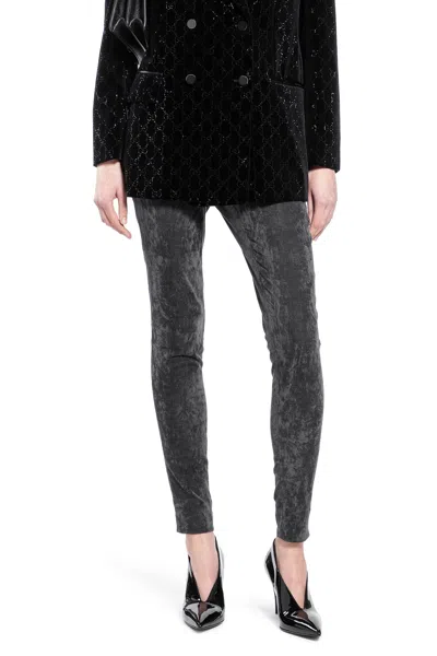 Gucci Stretch Velvet Leggings In Gray