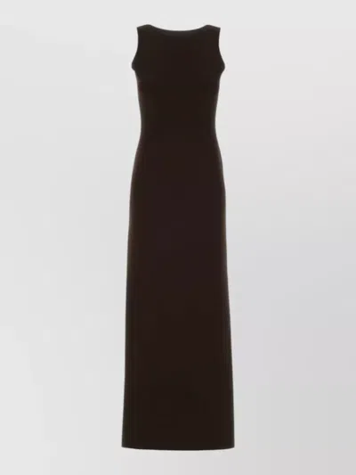 Gucci Stretch Viscose Blend Dress Scoop Back Maxi In Black