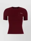 Gucci Women Ribbed T-shirt In Burgundy