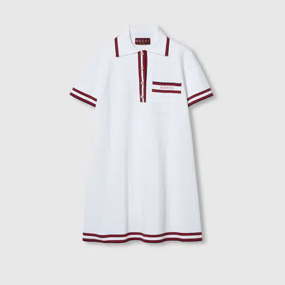 Gucci Stretch Viscose Polo Dress In White