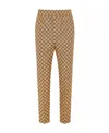 Gucci Gg Cotton Blend Canvas Jogging Pants In Nude