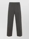 Gucci Straight-leg Trousers In Subtle Checkered Pattern In Gray