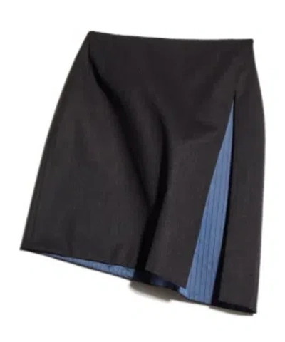 Gucci Stretch Wool Mini Skirt With Split In Brown