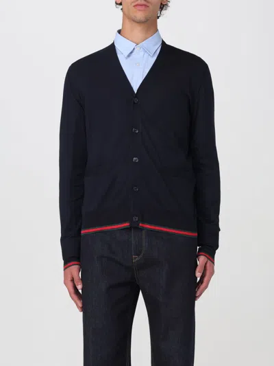 Gucci Knitted Wool Cardigan With Web Pattern In Black