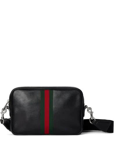 Gucci Stripe Cross Body Bag In Black