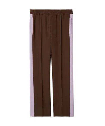 Gucci Stripe-detail Cotton Trousers In Red