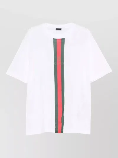 Gucci Stripe Detail Crew Neck Short Sleeves Shirt In Multi