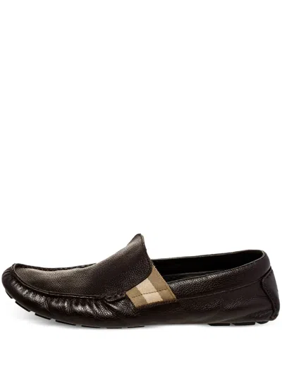 Pre-owned Gucci Stripe-detail Leather Loafers