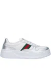 Gucci Stripe-detail Leather Sneakers In White