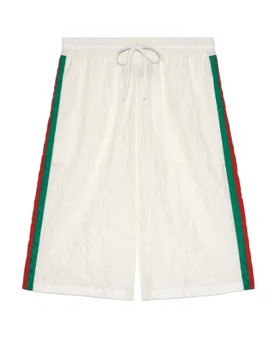 Gucci Stripe Detail Nylon Shorts In White