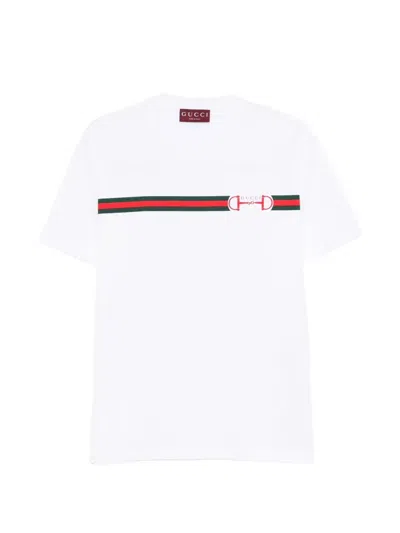 Gucci T-shirt Mit Streifendetail In White