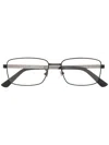 Gucci Stripe Detailing Rectangular-frame Glasses In Silver