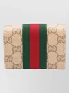 Gucci Stripe Fold Over Card Keyring Case In Multi