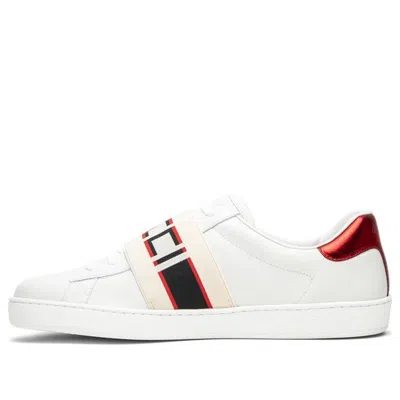 Gucci Stripe Leather Sneaker 'white Red Black'