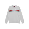 Gucci Men Grey Crewneck Sweatshirt With Logo Detail On The Front In Cotton Man In Gray