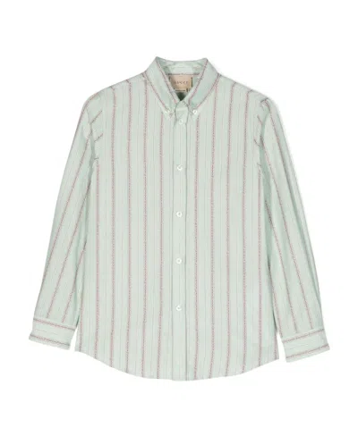 Gucci Stripe-pattern Long-sleeve Shirt In White
