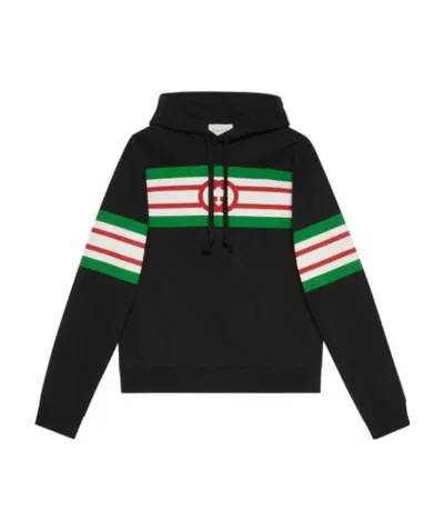 GUCCI STRIPE-PRINT HOODIE