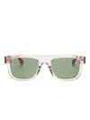 Gucci Stripe Rectangle-frame Sunglasses In Multi