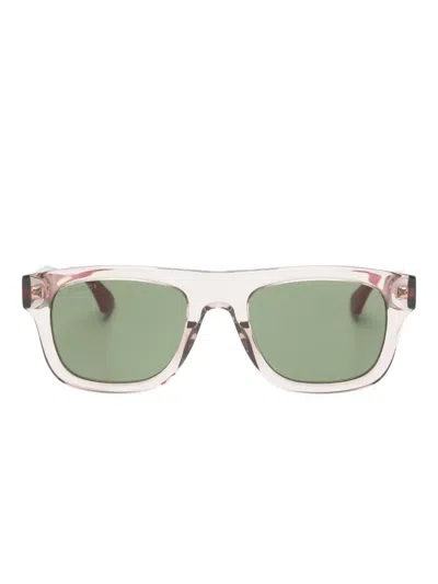 Gucci Stripe Rectangle-frame Sunglasses In Multi