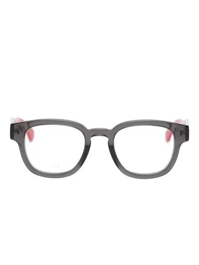 Gucci Stripe Square-frame Glasses In Blue