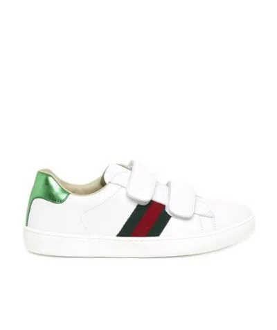 Gucci Stripe Touch Strap Sneakers In White