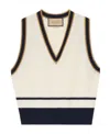 Gucci Stripe-trim Wool Vest In White