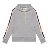 Gucci Stripe Webbing Zipper Autumn Hoodies 'gray'
