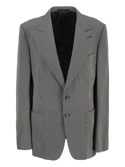 Pre-owned Gucci Striped Blazer In Black